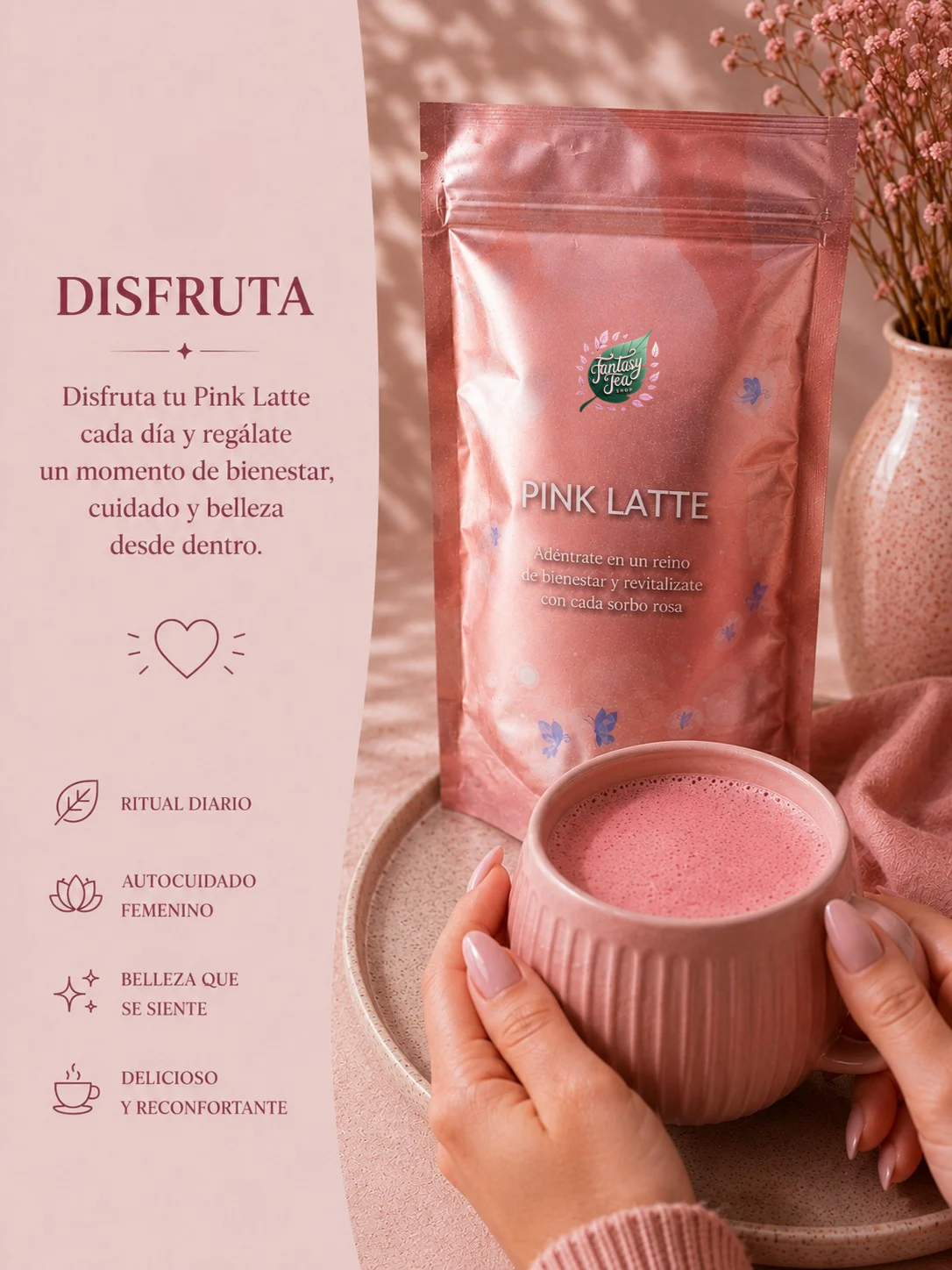 Pink Latte Ecológico -   Ritual diario para piel luminosa y cabello bonito