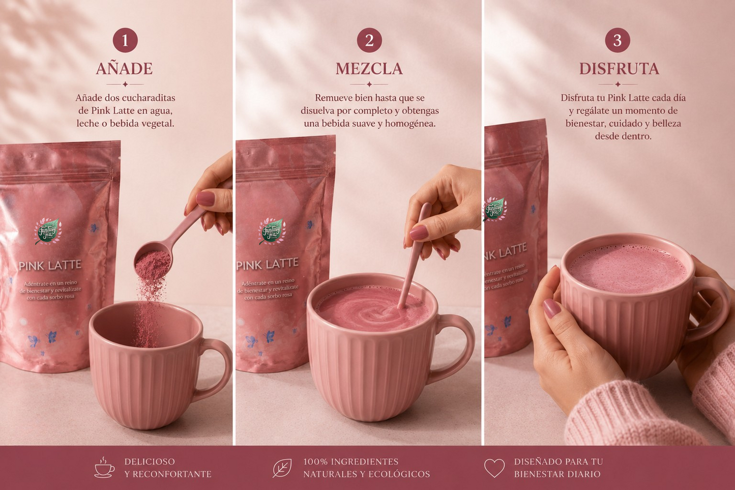 Pink Latte Ecológico -   Ritual diario para piel luminosa y cabello bonito