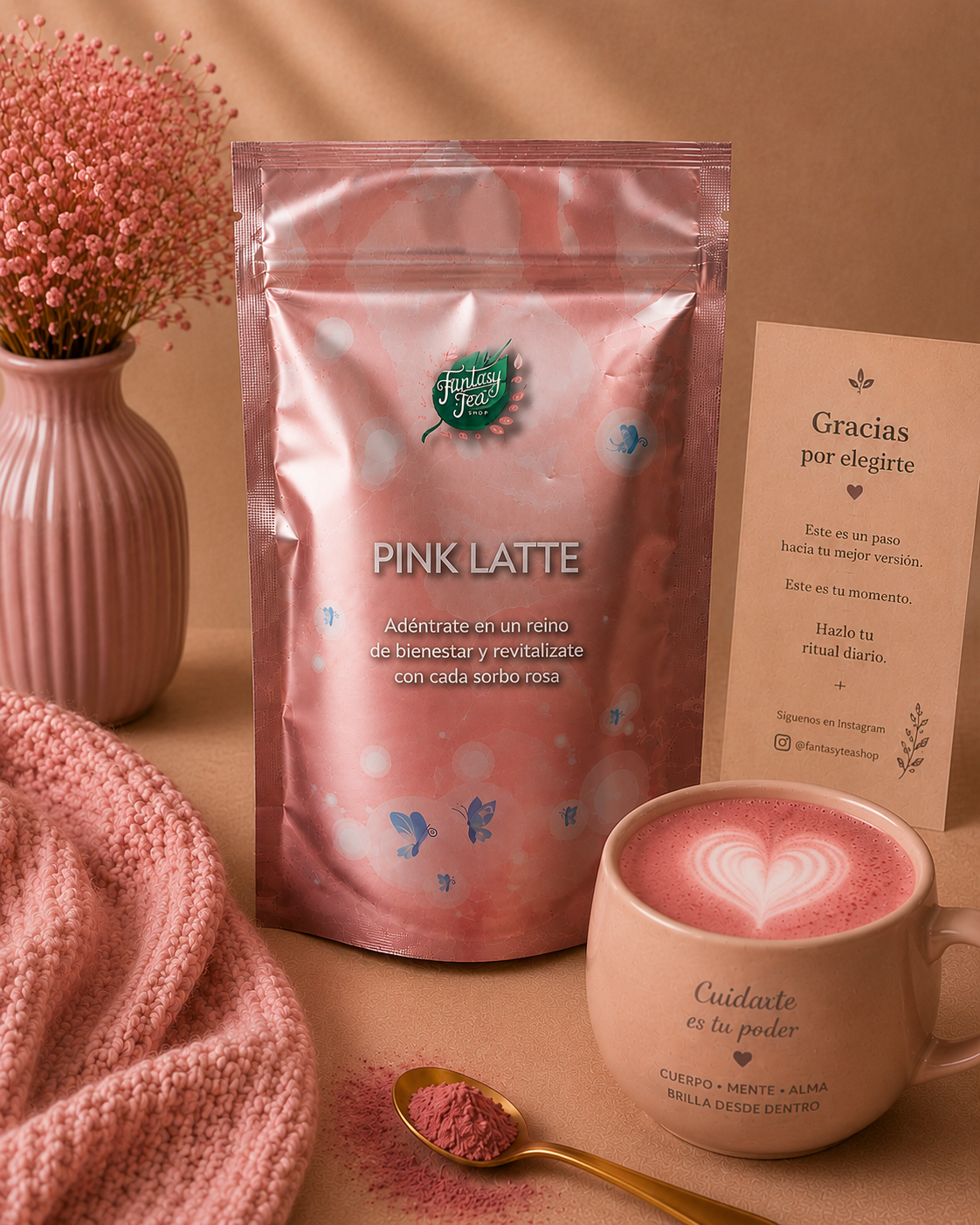 Pink Latte Ecológico -   Ritual diario para piel luminosa y cabello bonito